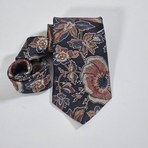Bill Blass Expressly For [Inelidgible] Tie Floral Timeless Boho W4 L57 Inches - Picture 2 of 10